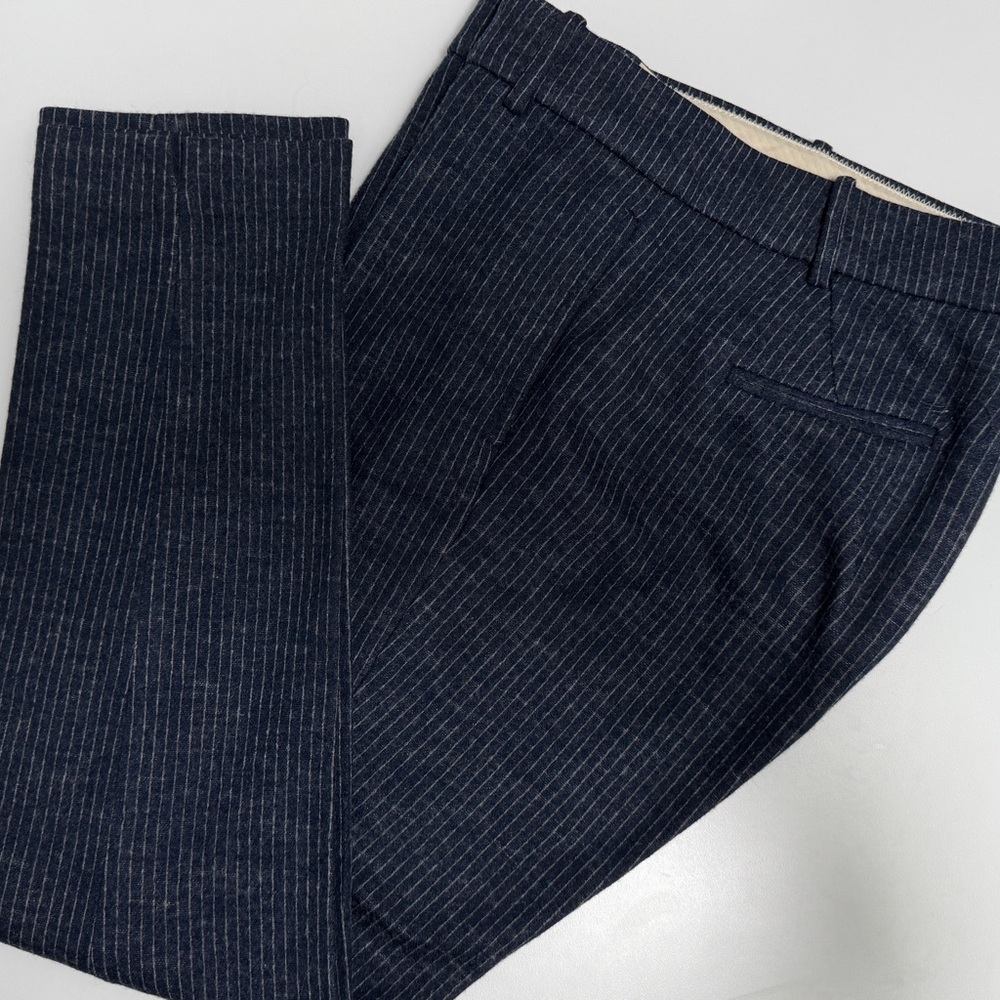 J. Crew Blue Pinstripe Dress Pants in Japanese Wool